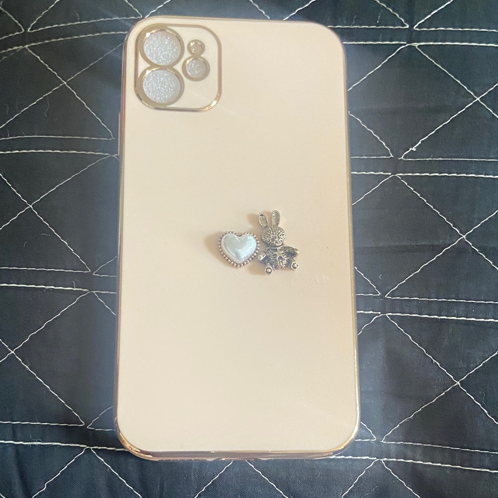 Phone Case with Heart & Bunny Charm